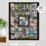 Birthday 55 Photo Collage AWESOME SINCE<br><div class="desc">Create a birthday photo memories faux canvas print with a photo collage of 55 square photos of him or her through the years to celebrate any age birthday. The title says AWESOME SINCE "YEAR". Personalize with their name and birth year in your choice of background and text colors. The sample...</div>