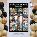 Birthday 55 Photo Collage Your Text and Colour Poster<br><div class="desc">Celebrate any age birthday with a photo memories display utilising this easy-to-upload photo collage template on a poster print with 55 square pictures of him or her through the years for a party or as a commemorative keepsake. The design features your custom text (the sample suggests HAPPY # BIRTHDAY NAME),...</div>