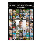 Birthday 55 Photo Collage Your Text and Colour