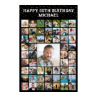 Birthday 55 Photo Collage Your Text and Colour