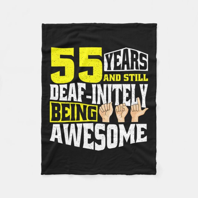 Birthday 55 Yeaars Of Being Awesome  Fleece Blanket (Front)