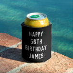 Birthday 60th Elegant Black and White Dad Stylish Can Cooler<br><div class="desc">Black and white 60th birthday can cooler. Perfect for dad,  grandad,  stepdad. Golfer gift idea. You can personalise the year.</div>