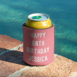 Birthday 60th Elegant Pink Stylish Chic Favours Can Cooler<br><div class="desc">Pink 60th birthday can cooler. Perfect for her,  mother,  grandma. You can personalise with your name.</div>