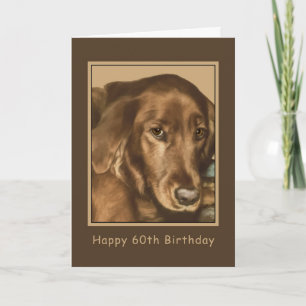 Birthday, 60th, Golden Irish Dog Card