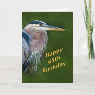 Birthday, 65th, Great Blue Heron Bird Note Card