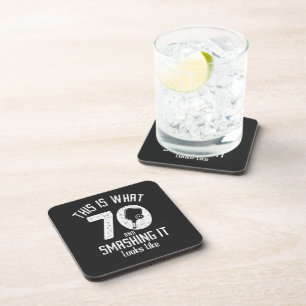 Birthday 70 Years Old Love Pickleball Coaster