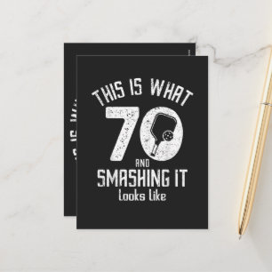 Birthday 70 Years Old Love Pickleball Holiday Postcard