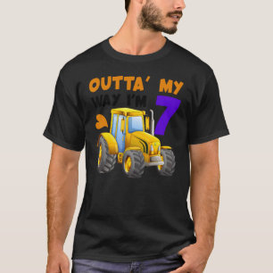 Birthday 7 Year Old Tractor Seven Party  7th Theme T-Shirt