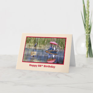 Birthday, 88th, Two Fishermen at the Lake Card