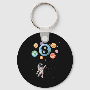 Birthday 8th Astronaut 8 Yr Old Space Planets Boy Key Ring