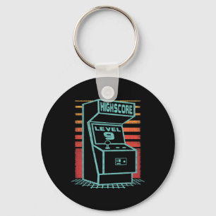 Birthday 9 Year Old Retro Gamer Level Up Unlocked  Key Ring