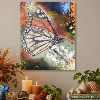 Birthday Abstract Butterfly PV02 Art Canvas Print