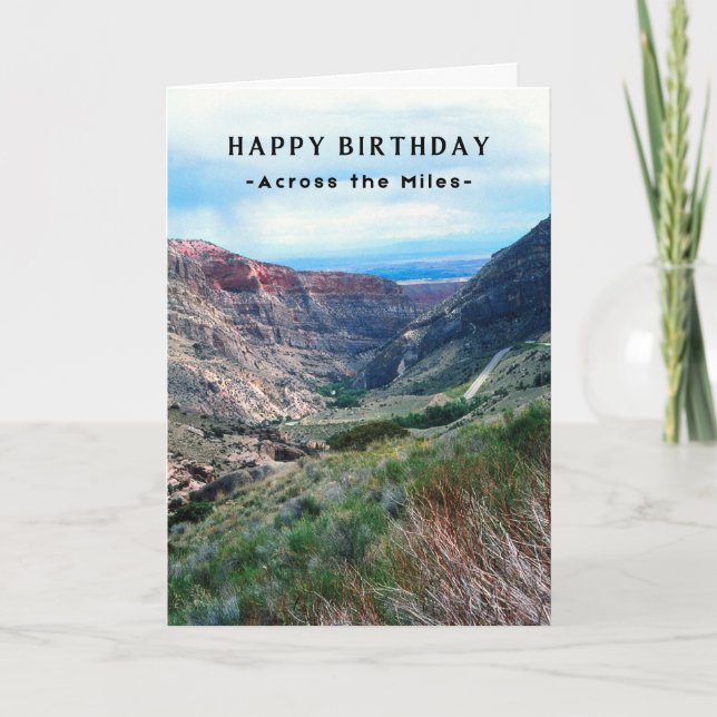Birthday Across the Miles Big Horn Mountains Card (Front)