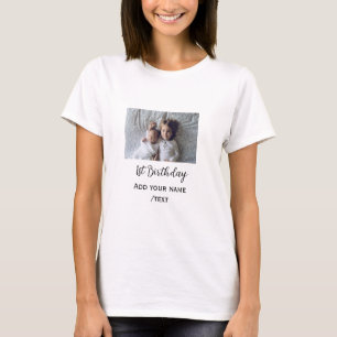 Birthday add name photo simple minimal text annive T-Shirt