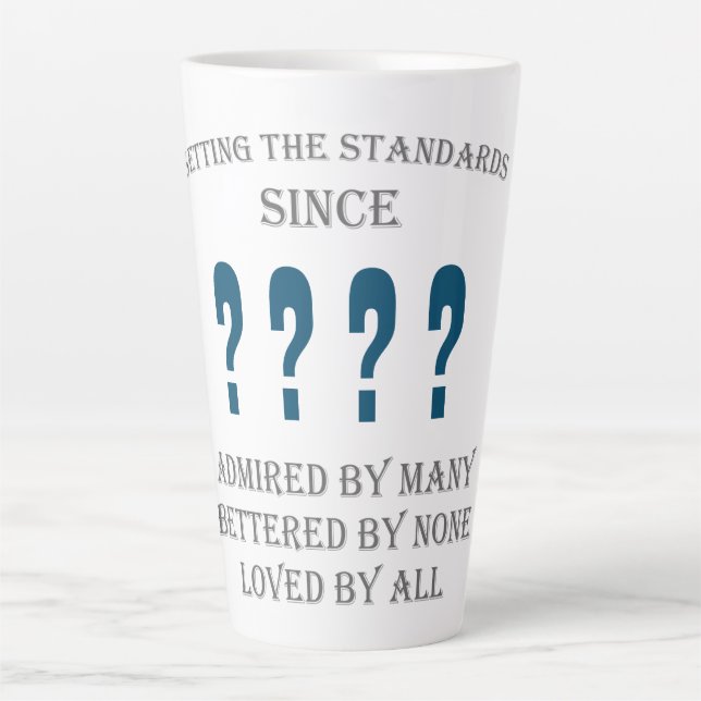 Birthday Add Year Name Date Love Dad Family Blue Latte Mug (Front)