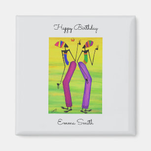 Birthday, African Art Joy and Happiness  Magnet