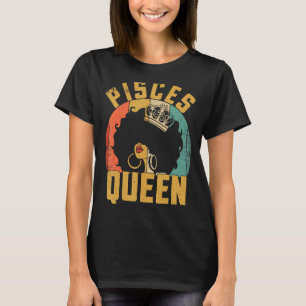 Birthday Afro Pisces Queen African American Black T-Shirt