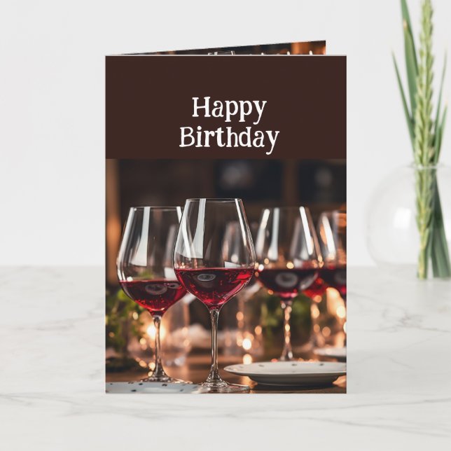 Birthday Age Better with Wine Fun  Card (Front)