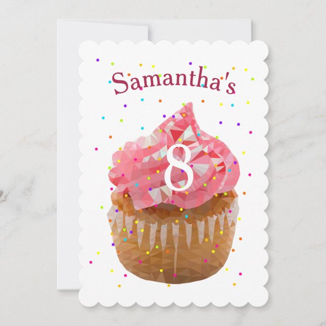 Birthday Age Cupcake Invitation (Front)