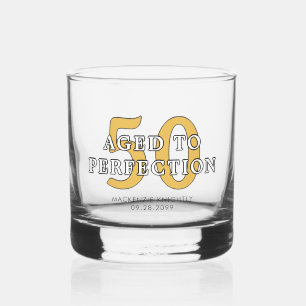 Birthday AGED TO PERFECTION Any Age Personalised Whiskey Glass