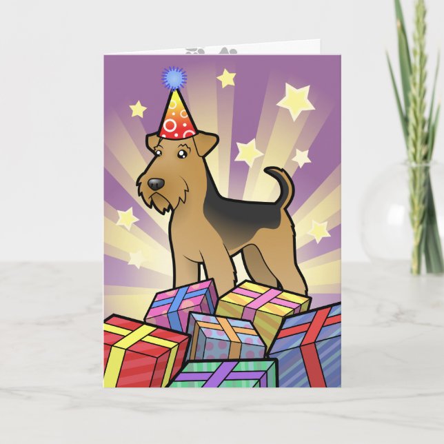 Birthday Airedale Terrier / Welsh Terrier Card (Front)