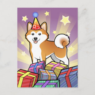Birthday Akita Inu / Shiba Inu Postcard