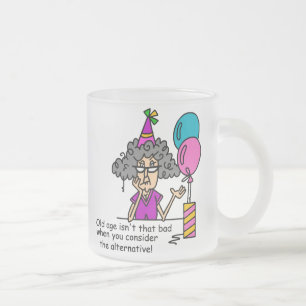 Birthday Alternative Humour Frosted Glass Coffee Mug