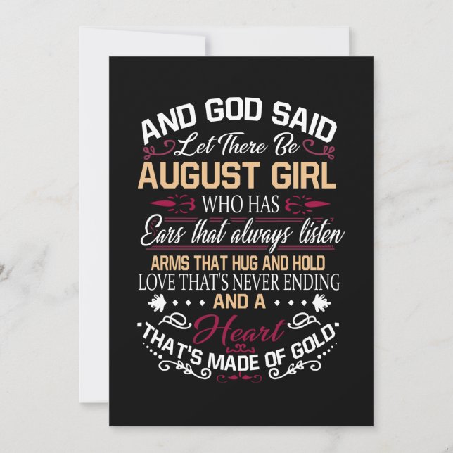 Birthday | And God Said Let There Be August Girl Holiday Card (Front)