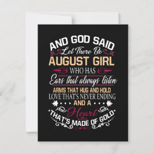 Birthday   And God Said Let There Be August Girl Invitation