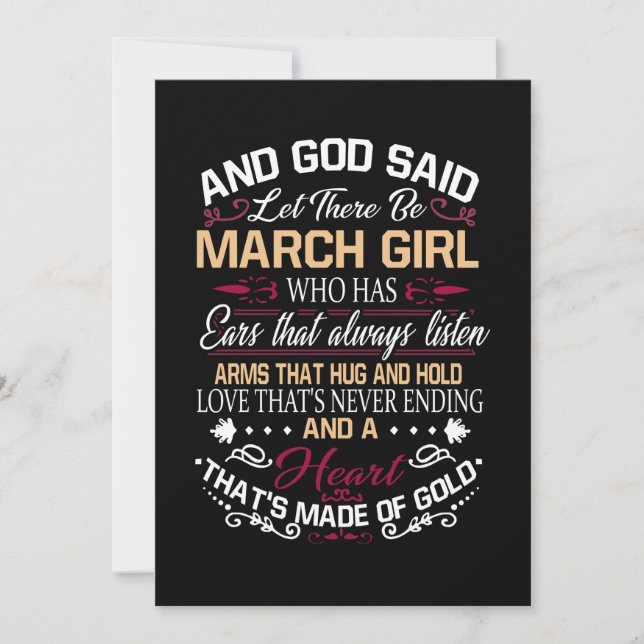 Birthday | And God Said Let There Be March Girl Announcement (Front)