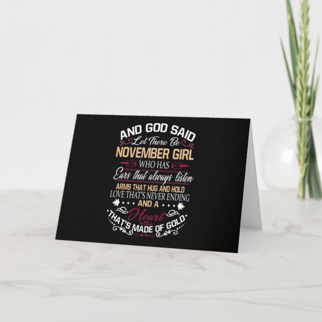 Birthday | And God Said Let There Be November Girl Card (Front)