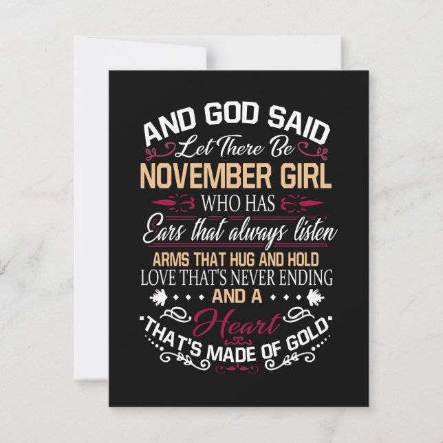 Birthday | And God Said Let There Be November Girl Invitation (Front)
