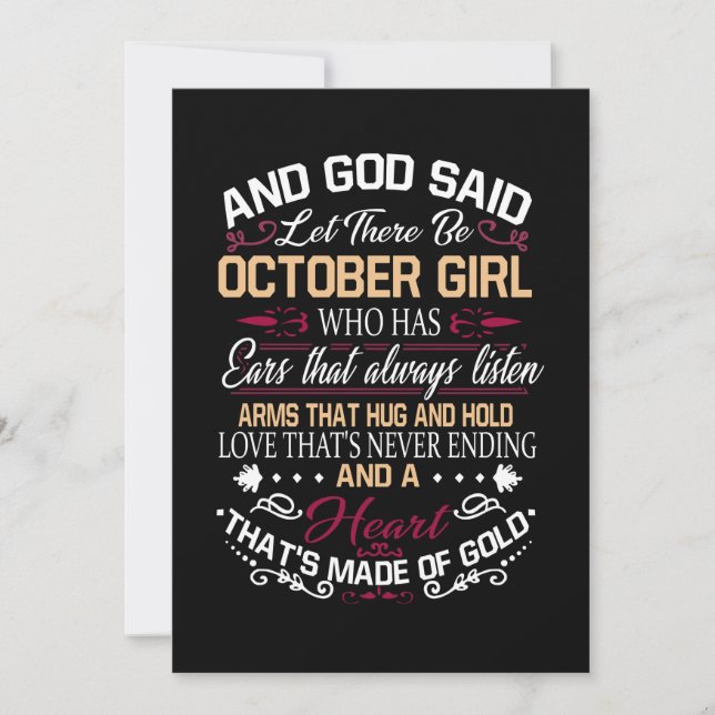 Birthday | And God Said Let There Be October Girl Announcement (Front)