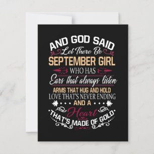 Birthday   And God Said Let There Be September Gir Invitation