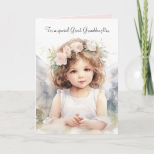Birthday Angel Girl For Great Granddaughter Card