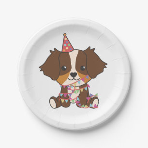 Birthday Animal Cute Australian Shepherd Birthday Paper Plate