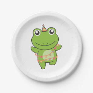 Birthday Animal Cute Frog for Kids Birthday Party Paper Plate