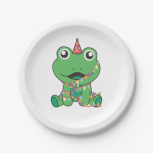 Birthday Animal Cute Frog for Kids Birthday Party Paper Plate