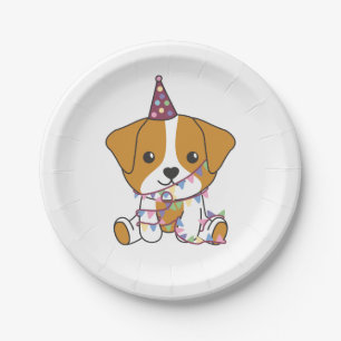 Birthday Animal Cute Jack Russell Birthday Party Paper Plate