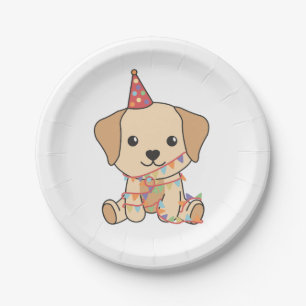 Birthday Animal Cute Labrador Kids Birthday Party Paper Plate