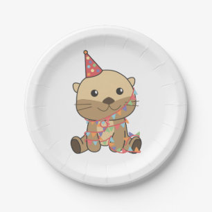 Birthday Animal Cute Otter for Kids Birthday Party Paper Plate
