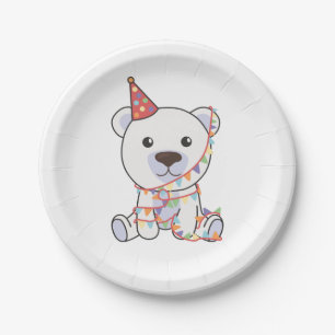 Birthday Animal Cute Polar Bear Birthday Party Paper Plate