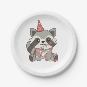 Birthday Animal Cute Racoon Kids Birthday Party Paper Plate