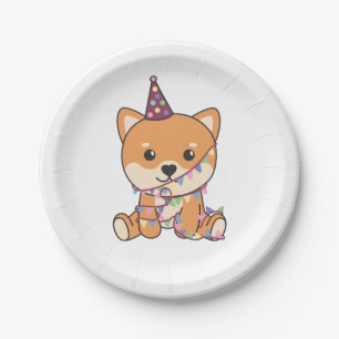 Birthday Animal Cute Shiba Inu Kids Birthday Party Paper Plate