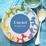 BIRTHDAY ANIMALS BALLOONS PAPER PLATE<br><div class="desc">Birthday animals balloons like dog,  giraffe,  horse and others for the perfect birthday party</div>