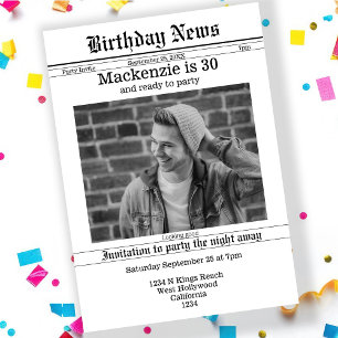 Birthday Announcement Newspaper Personalised
