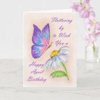 Birthday April Daisy and Butterfly Design