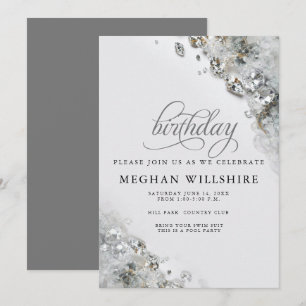 Birthday April Diamonds Invitation