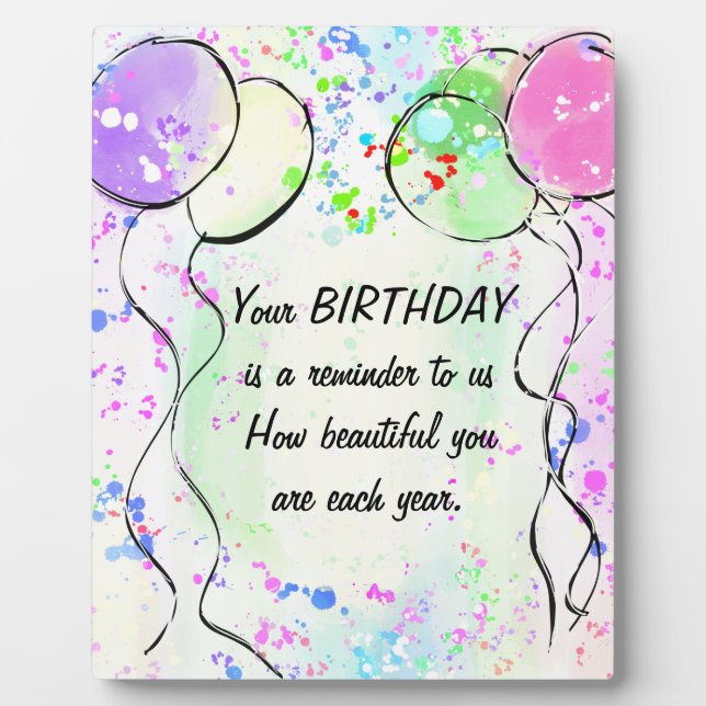 Birthday Art Design Plaque (Front)