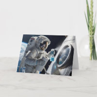 Birthday Astronaut Cleaning Spacecraft Window